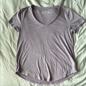 Aeropostale Seriously Soft V-Neck Tee in Gray